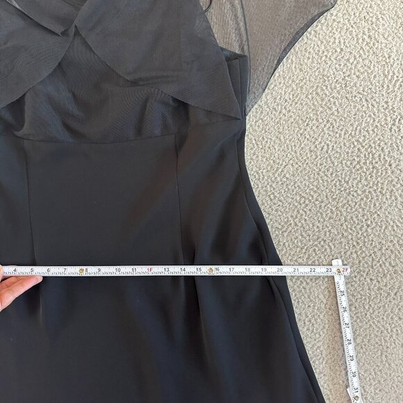 Vintage Y2K Shawl Dress Black Little Black Dress Spaghetti Defined Bust - Picture 5 of 14